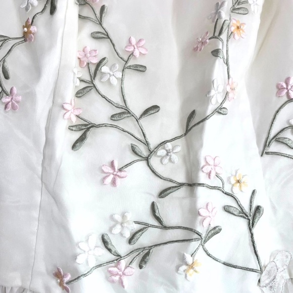 Elegant White Floral Prom Gown - Picture 5 of 6